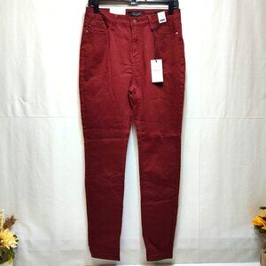 Judy Blue Los Angeles Skinny Fit High Waist Jeans 11/30 Wine Red 98% Cotton NWT
